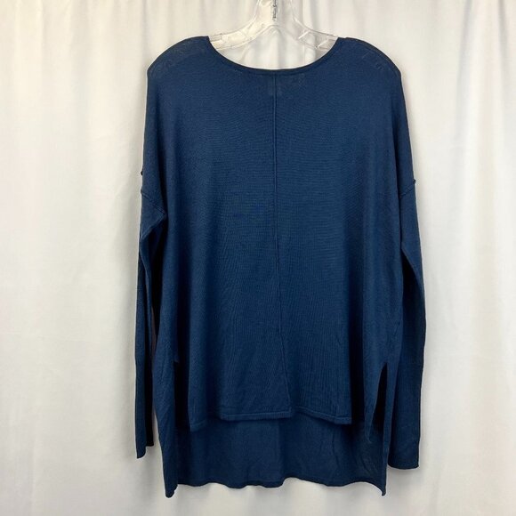 H&M Womens Navy Knitted Long Sleeve Round Neck Pullover Blouse Top Size Small - Picture 1 of 7